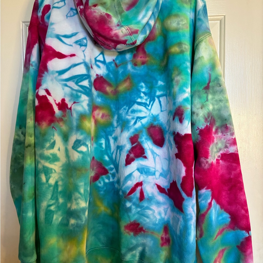 Vibrant Multicolor Tie-Dye Hoodie - Picture 7 of 12